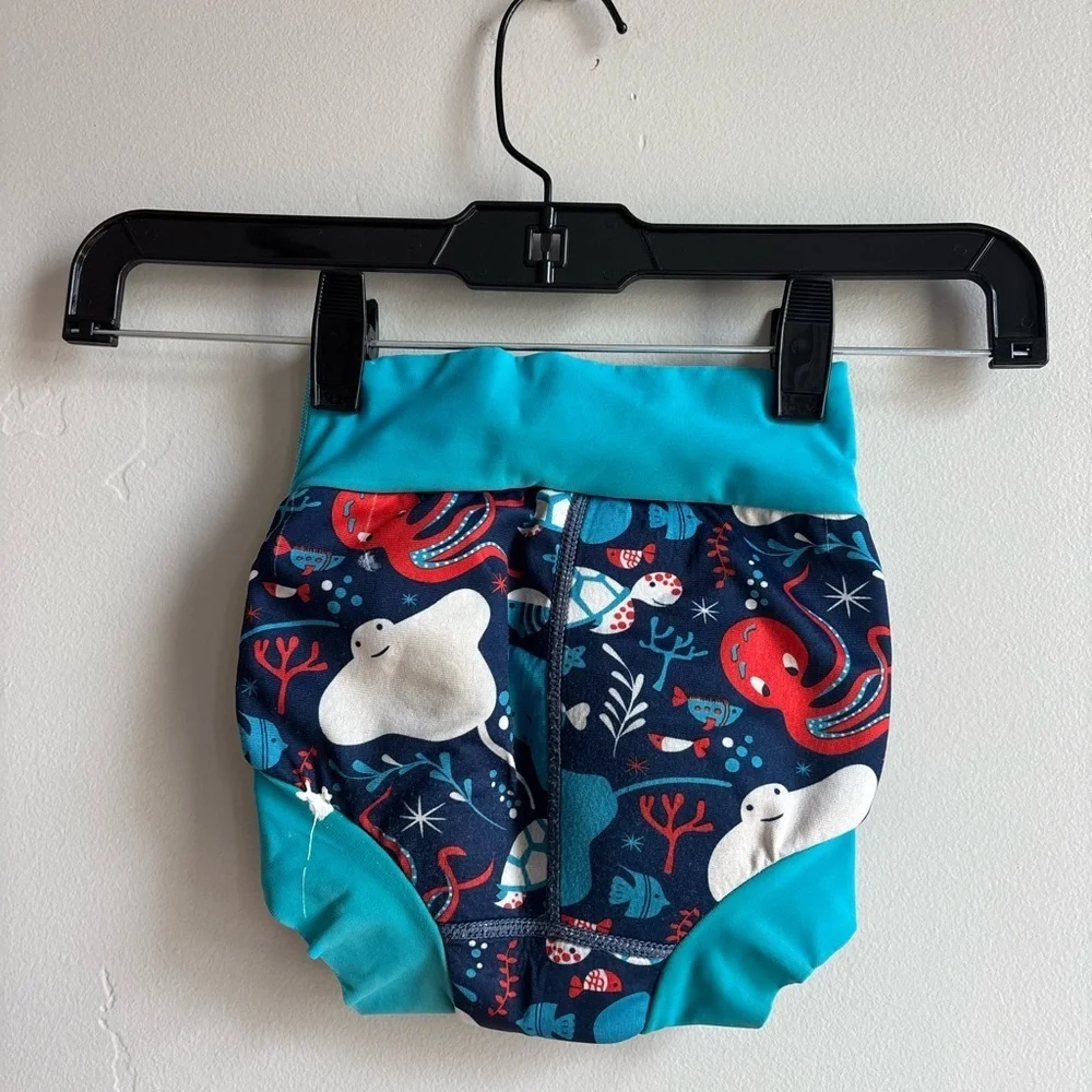 Splash About Reusable Swim Diaper Toddler 2–3Y UPF 50+ Ocean Print Scandi Beach